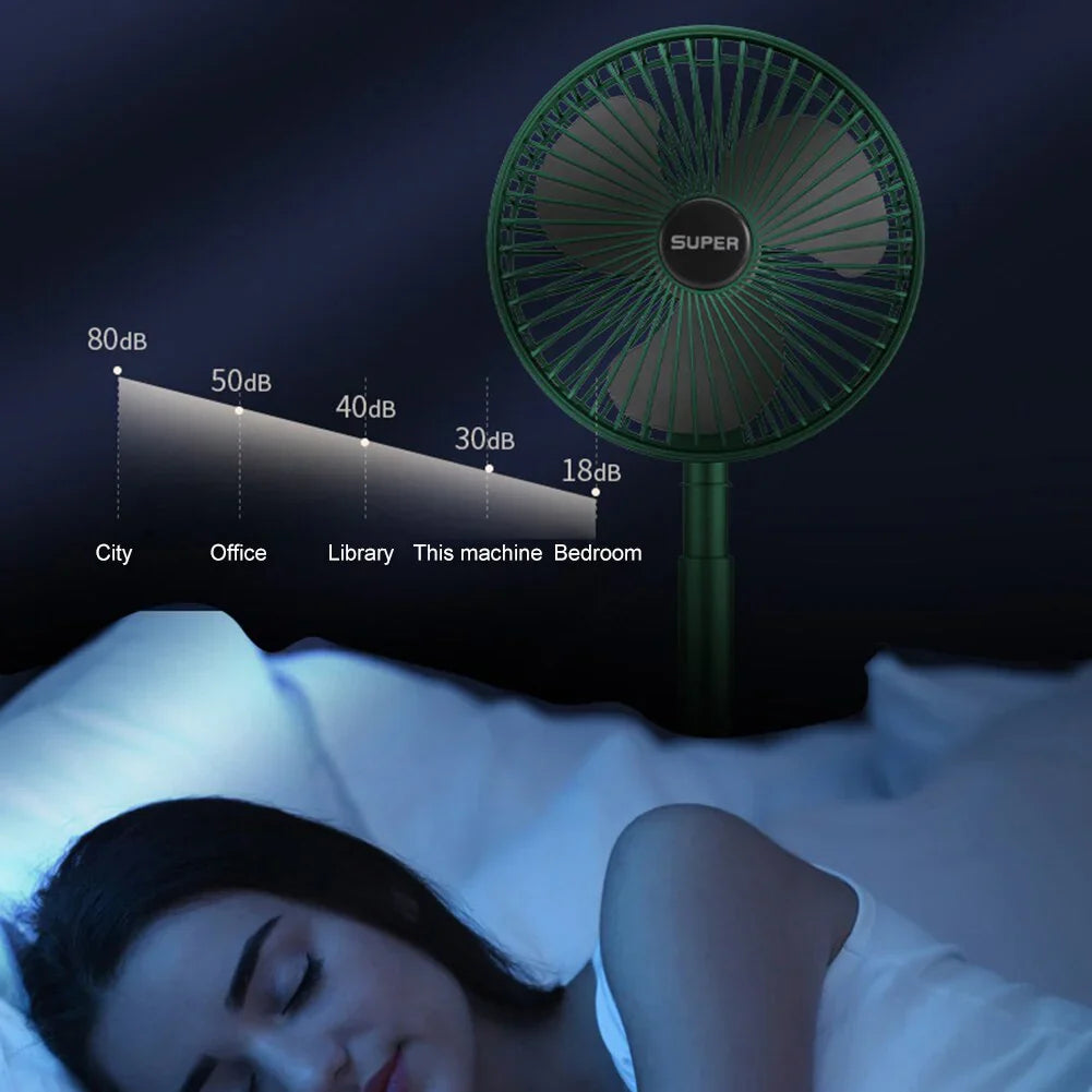 Telescopic Folding Floor Fan 3 Gears Summer Silent Desktop Retractable Fan For Office Bedroom School Usb Ventilator