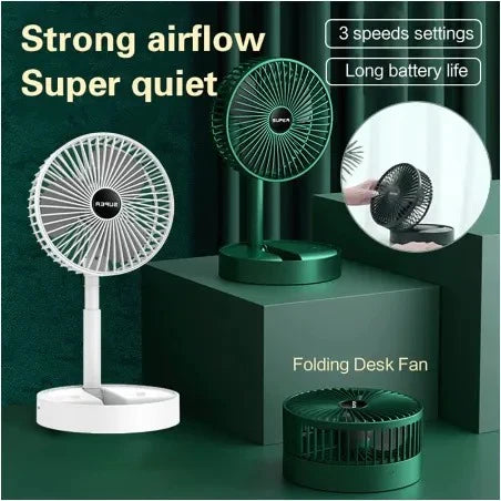 Telescopic Folding Floor Fan 3 Gears Summer Silent Desktop Retractable Fan For Office Bedroom School Usb Ventilator