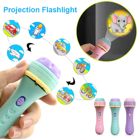 KIDS SLIDE PROJECTOR FLASHLIGHT PROJECTION LIGHT - beautysweetie